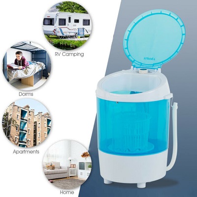 habitaciones universitarias 54x35x34cm ABS Mini lavadora portátil de 6 kg,lavadora de deshidratación para dormitorios de camping apartamentos 